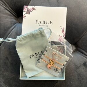 Fable England Enamel Dormouse Short Necklace New in Original Packaging
